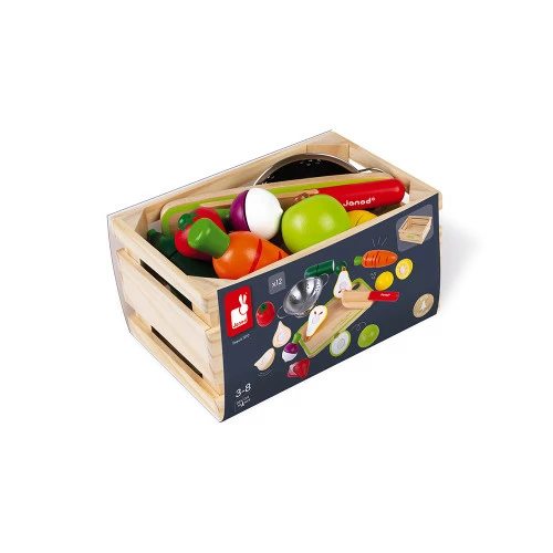 Janod Wooden Maxi Set Green Market Chopping Fruits and Vegetables Toy 8 Janod Wooden Maxi Set Green Market Chopping Fruits and Vegetables Toy