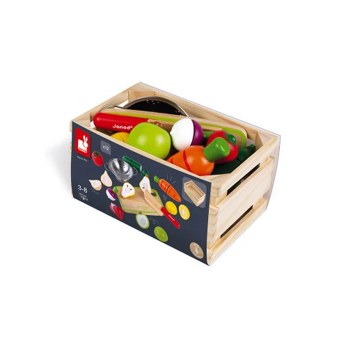 Janod Wooden Maxi Set Green Market Chopping Fruits and Vegetables Toy 7 Janod Wooden Maxi Set Green Market Chopping Fruits and Vegetables Toy