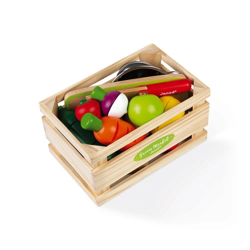 Janod Wooden Maxi Set Green Market Chopping Fruits and Vegetables Toy 9 Janod Wooden Maxi Set Green Market Chopping Fruits and Vegetables Toy