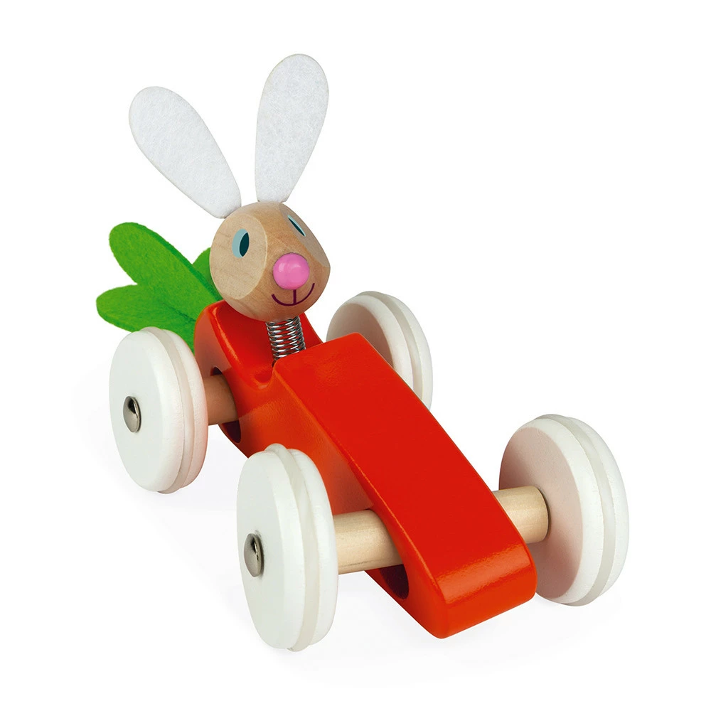 Janod LAPIN CARROT CAR (WOOD) by Janod 3 Janod LAPIN CARROT CAR (WOOD) by Janod