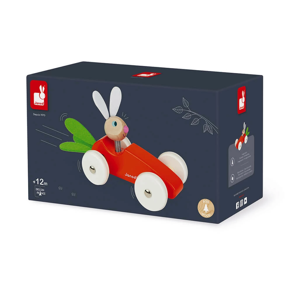Janod LAPIN CARROT CAR (WOOD) by Janod 5 Janod LAPIN CARROT CAR (WOOD) by Janod