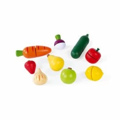 Janod Wooden Maxi Set Green Market Chopping Fruits and Vegetables Toy 16 Janod Wooden Maxi Set Green Market Chopping Fruits and Vegetables Toy