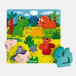 Janod Wooden Dino Hide and Seek Puzzle Toy