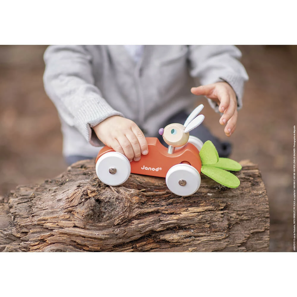 Janod LAPIN CARROT CAR (WOOD) by Janod 4 Janod LAPIN CARROT CAR (WOOD) by Janod