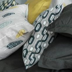 Spira of Sweden Green Cotton Fält Cushion Cover