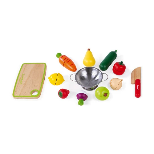 Janod Wooden Maxi Set Green Market Chopping Fruits and Vegetables Toy 13 Janod Wooden Maxi Set Green Market Chopping Fruits and Vegetables Toy