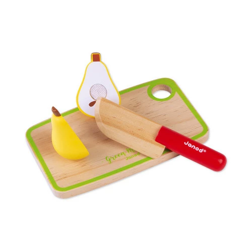 Janod Wooden Maxi Set Green Market Chopping Fruits and Vegetables Toy 6 Janod Wooden Maxi Set Green Market Chopping Fruits and Vegetables Toy