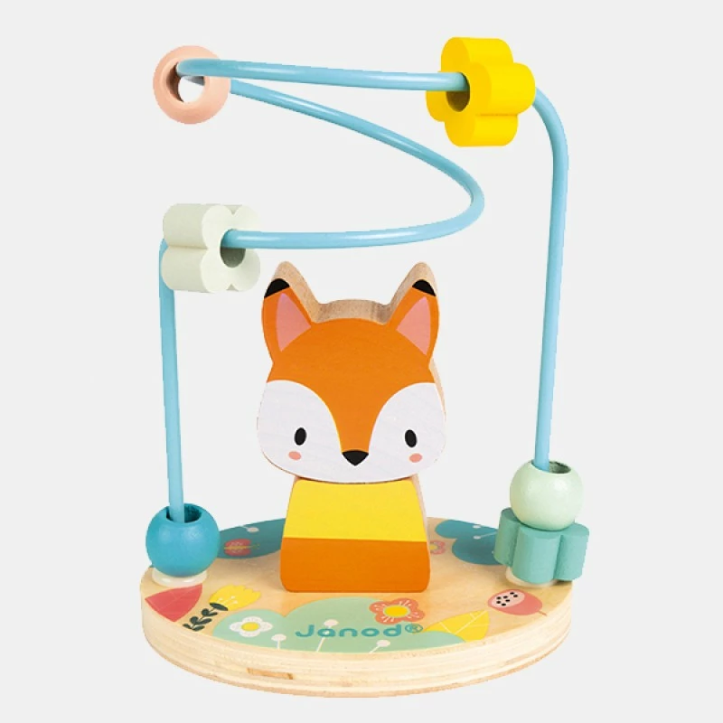 Janod Wooden Fox Bead Maze Toy 3 Janod Wooden Fox Bead Maze Toy